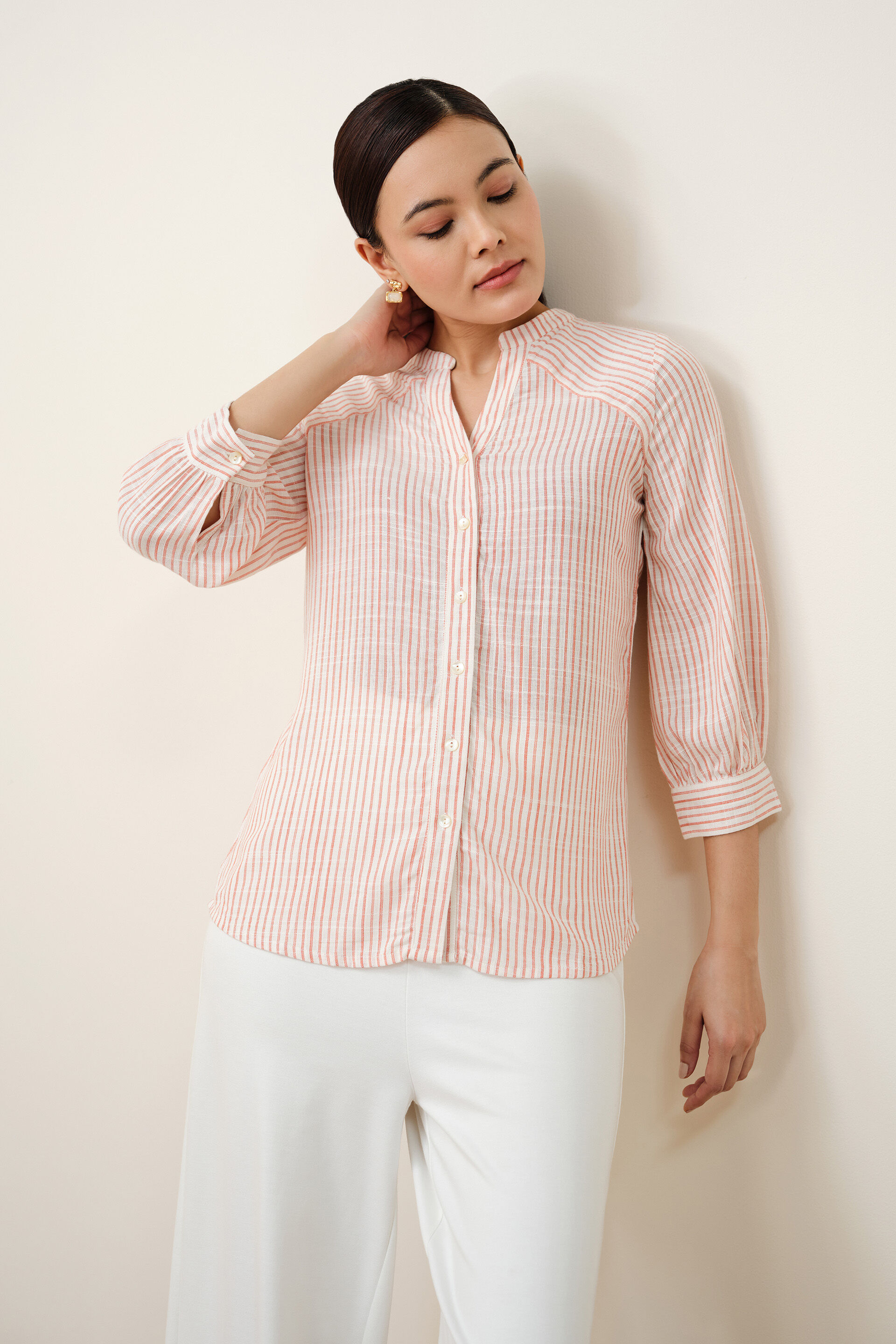 Off-White Rust Striped Shirt